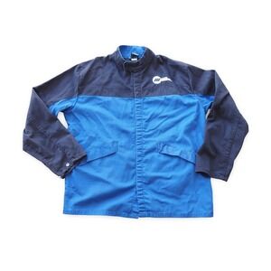 Miller Indura Navy XL Cotton Snap Button Flame Resistance Welding‎ Jacket Blue